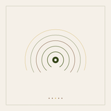 Restora Clinic emblem for the first consultation: concentric arcs opening outward from a single point, in olive, warm brown and mustard on cream.